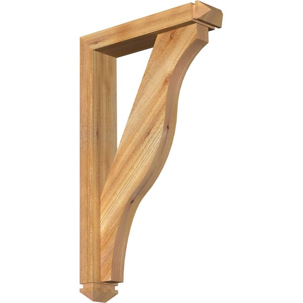 Ekena Millwork Funston Arts and Crafts Rough Sawn Bracket w/ Offset Brace, Western Red Cedar, 4"W x 18"D x 30"H BKT0402X18X30FST03RWR - main